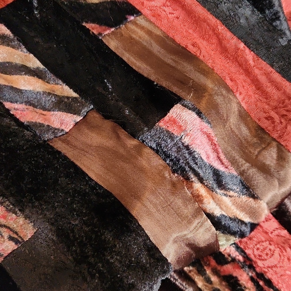 Chico's Vintage Animal Print Patchwork Velour Scarf - Picture 5 of 7